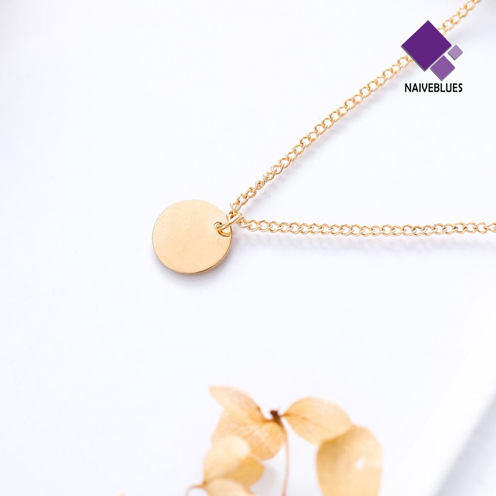 Kalung Choker Multilayer Dengan Liontin Bulat Gaya Bohemia