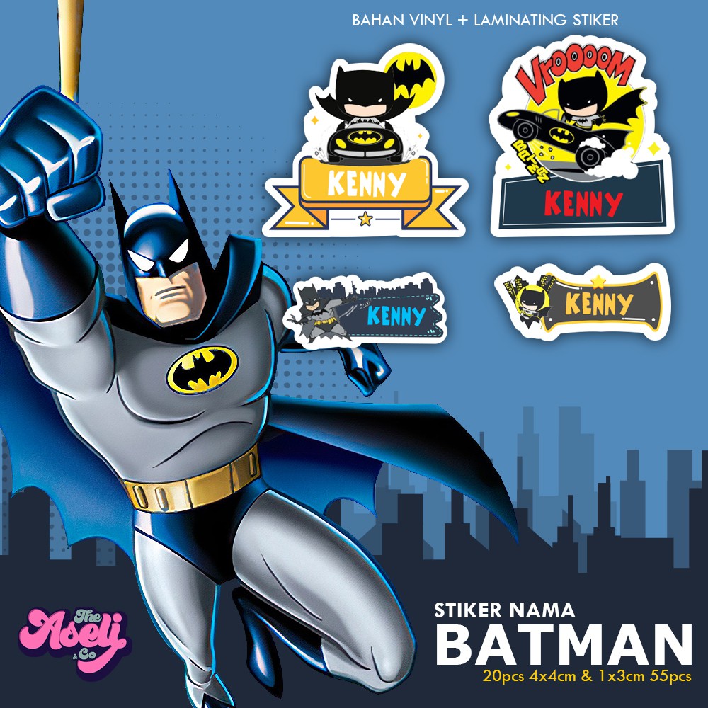 

LABEL NAMA BUKU TEMA BATMAN