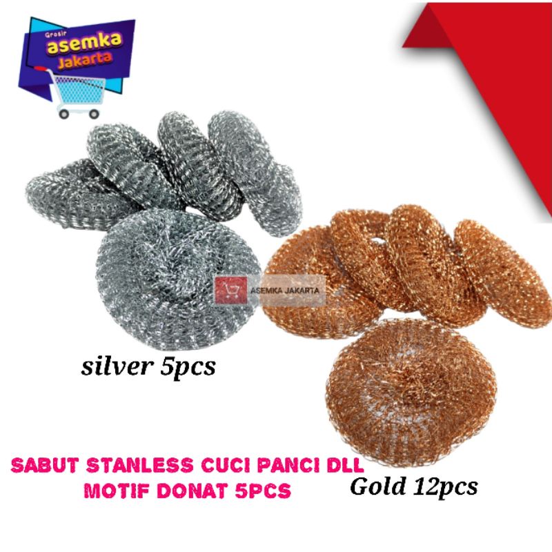 Sabut Stanless Cuci Panci 5pcs Model Donut Grosir