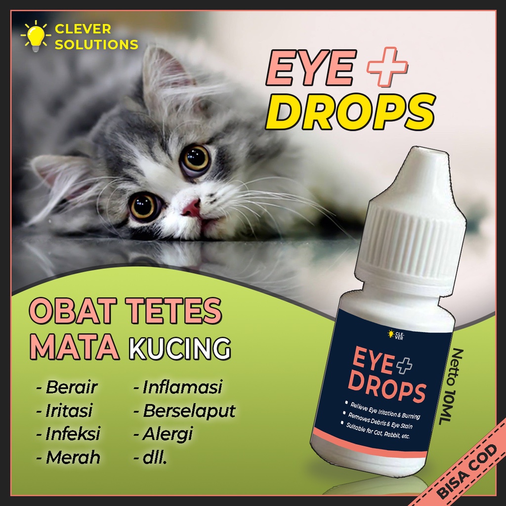 Foto Obat Tetes Mata Kucing EYE PLUS DROPS Obat Sakit Mata Kucing Belekan Iritasi Infeksi Berair by Clever Solutions Trixin Olive Care Koinami Babah Cat House