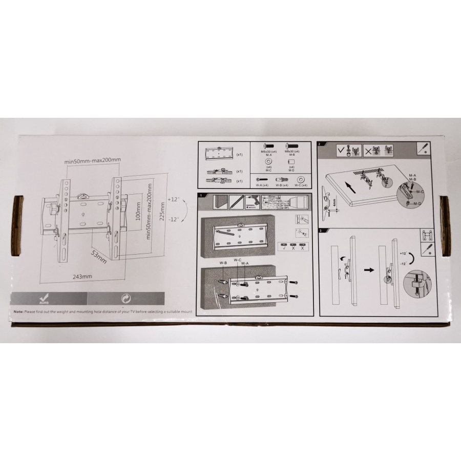 BRAKET TV TILT 23-42 GREENTEK GT-1T BRACKET BREKET TV