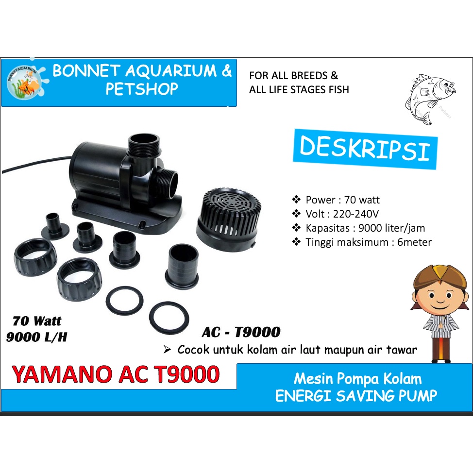 yamano AC-T9000 act 9000 act9000 submersible pump / pompa celup kolam