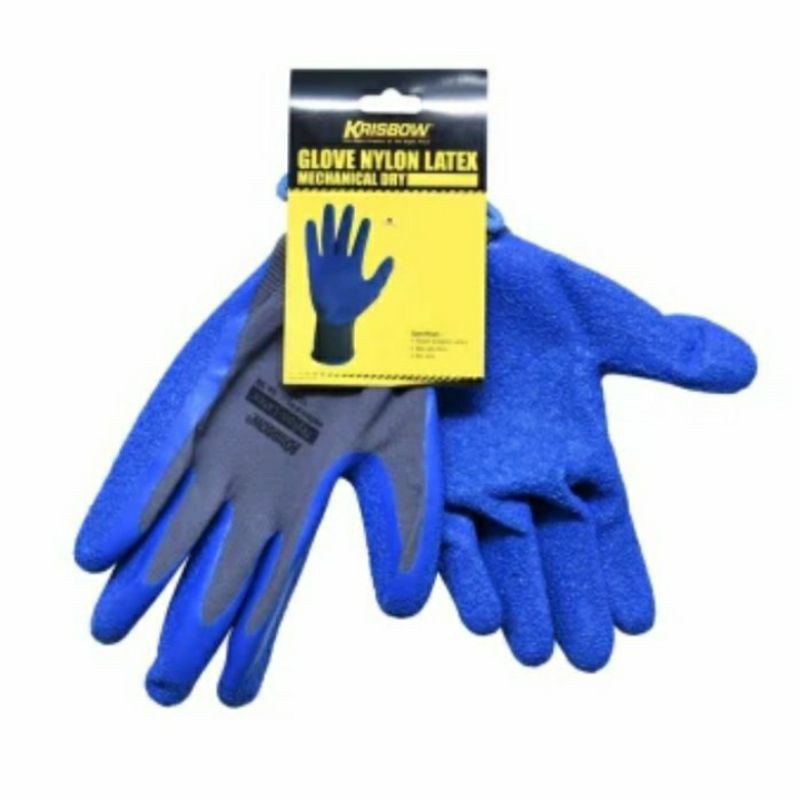 Sarung Tangan Kerja Krisbow - Glove Nylon Latex Mechanical Dry 10084239