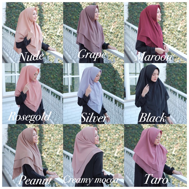 Aqila khimar / segitiga instan 2 layer