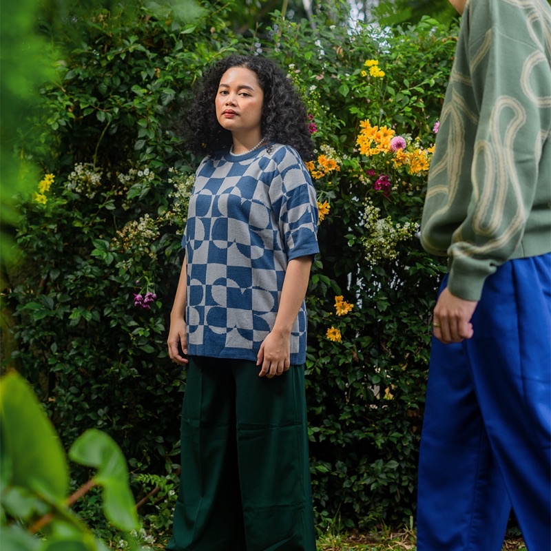 BLUE POPPIES CHECKERED SHIRT