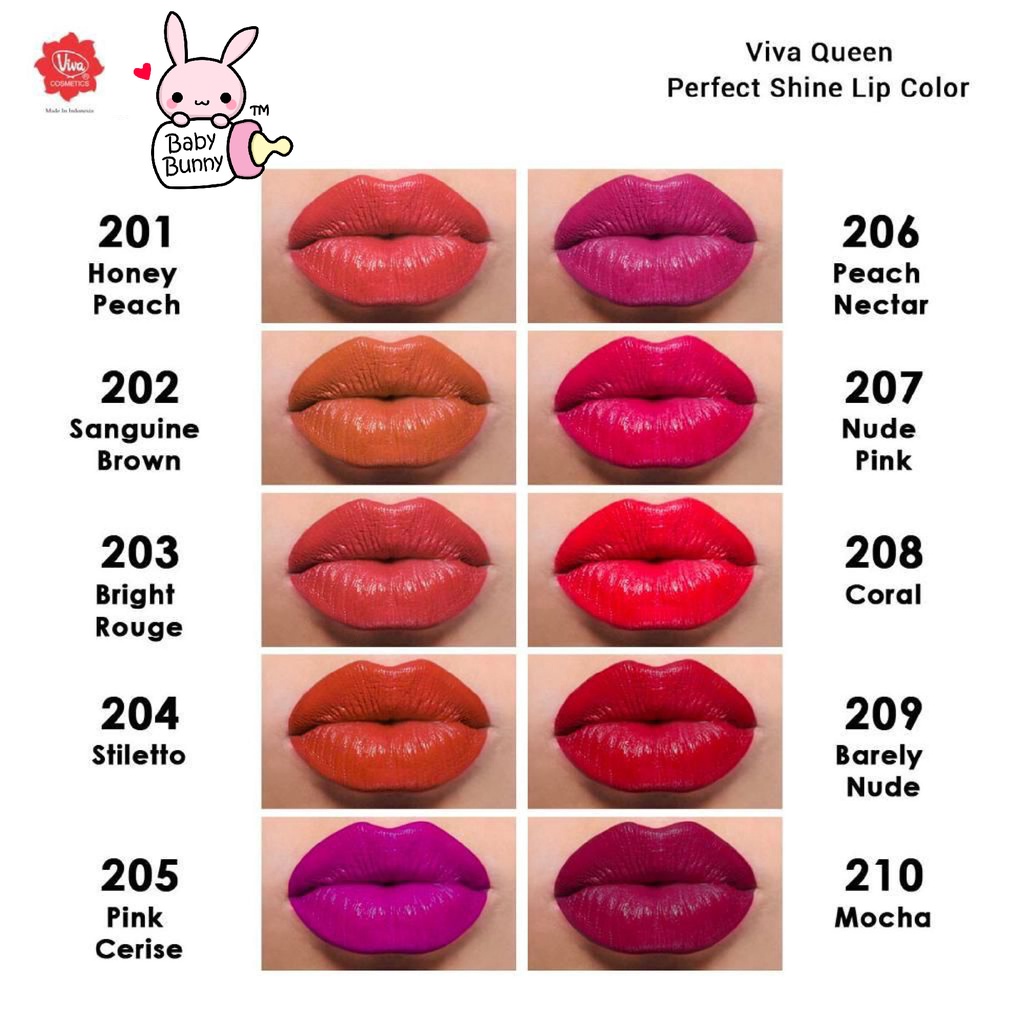 ❤ BELIA ❤ VIVA Queen Perfect Shine Lip Color Lipstik Lipstick 2.5g shades 201 - 210