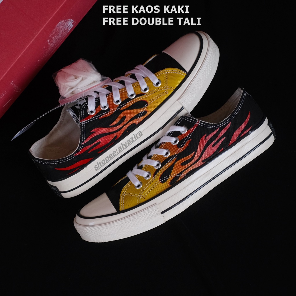 CONVERSE 70S LOW FLAME - sepatu converse flame api pendek