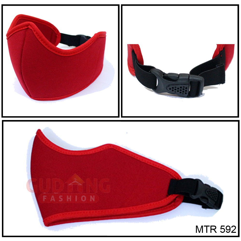 Masker Motor Kain Polos Pakai Gesper - MTR 592