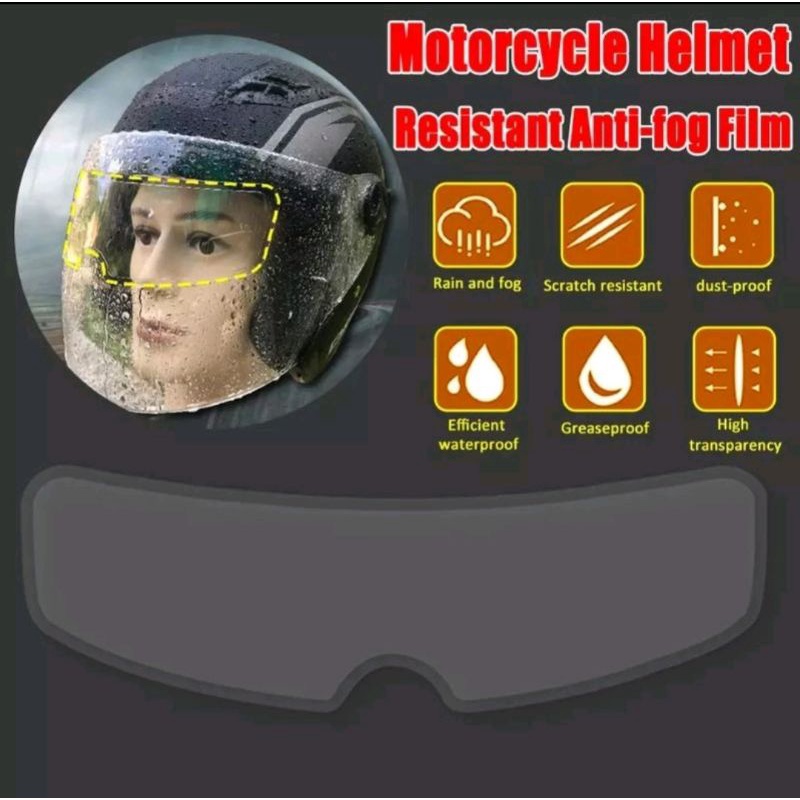 ANTI AIR HUJAN ANTI EMBUN HELM CEMBUNG STIKER KACA FILM HELM KABUT Anti Fog Rainproof Film Helm GEN2