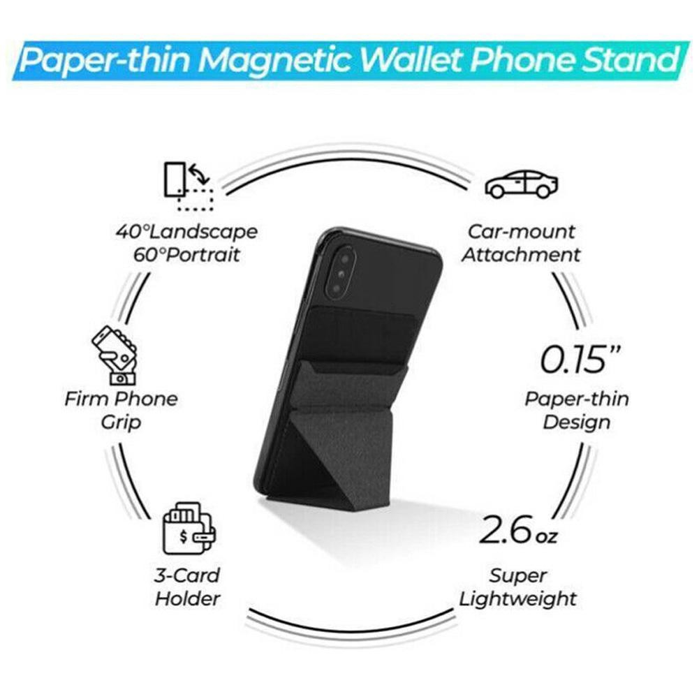 Micro Invisible card wallet slot dompet kartu phone stand foldaway