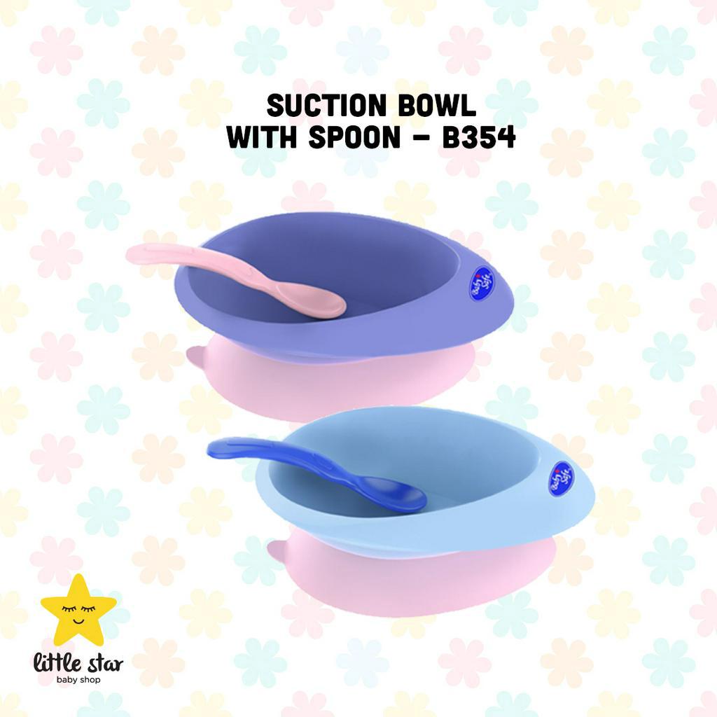 Baby Safe Suction Bowl With Spoon | Mangkok Silikon Makan Mpasi Bayi Anti Tumpah Geser | B354