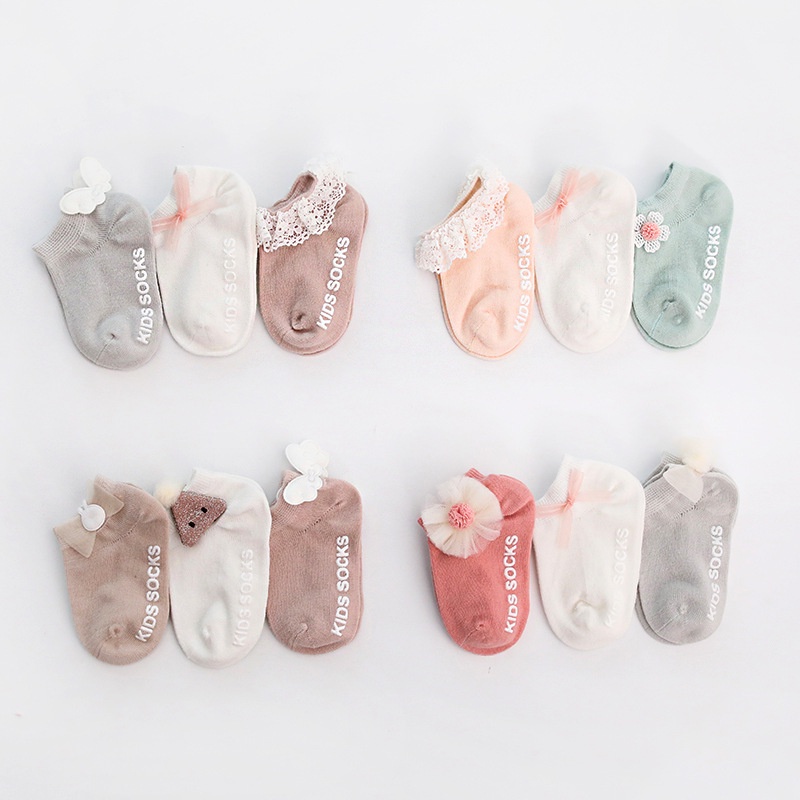 MURMURE.BABY I (1 SET 3 PASANG) SET KAOS KAKI RENDA BAYI / ANAK IMPORT