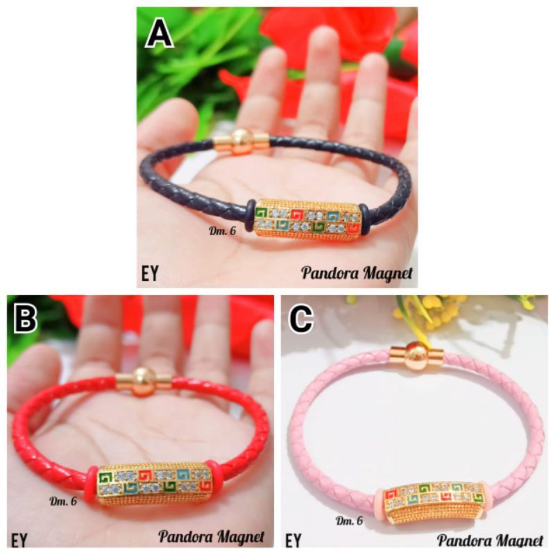 Gelang Pandora Kunci Magnet Varian Motif Perhiasan wanita Zircon (COD)