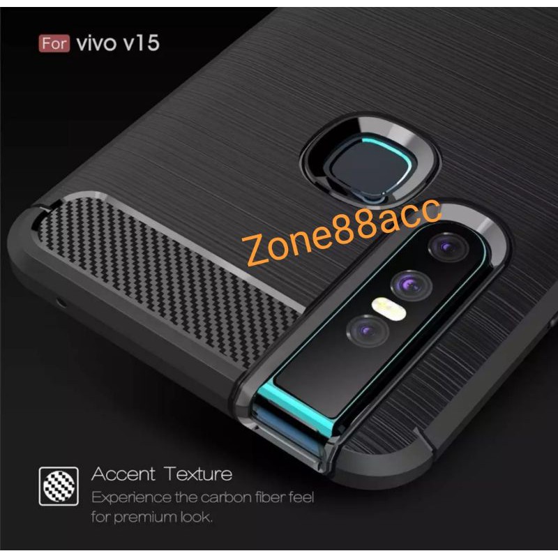 Silicon Case VIVO V15 Softcase iPAKY Carbon Casing Cover TPU