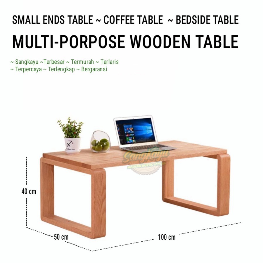 SangKayu Meja Kayu Minimalis Meja Belajar Meja Lesehan Kayu Meja Laptop Monitor