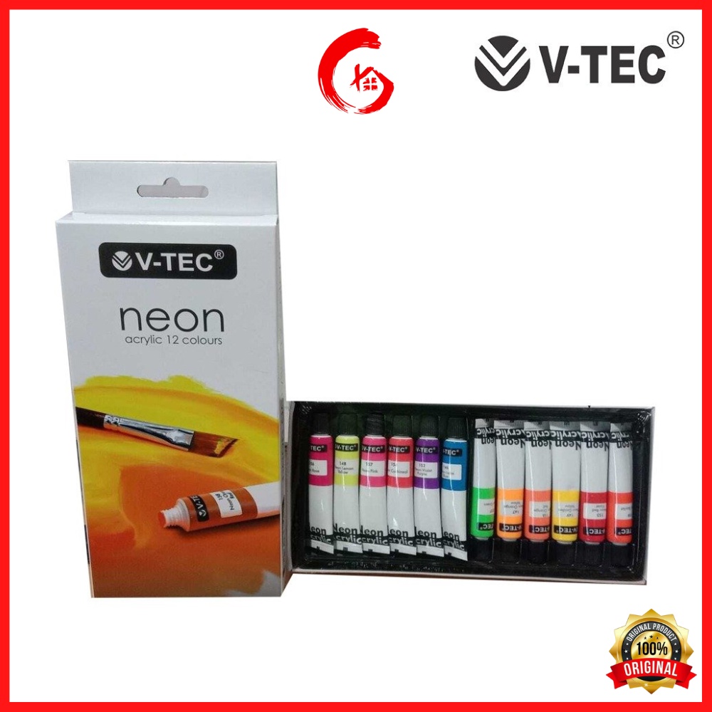 V-TEC Neon Acrylic / Cat Akrilik Neon 12x6ml NA-612