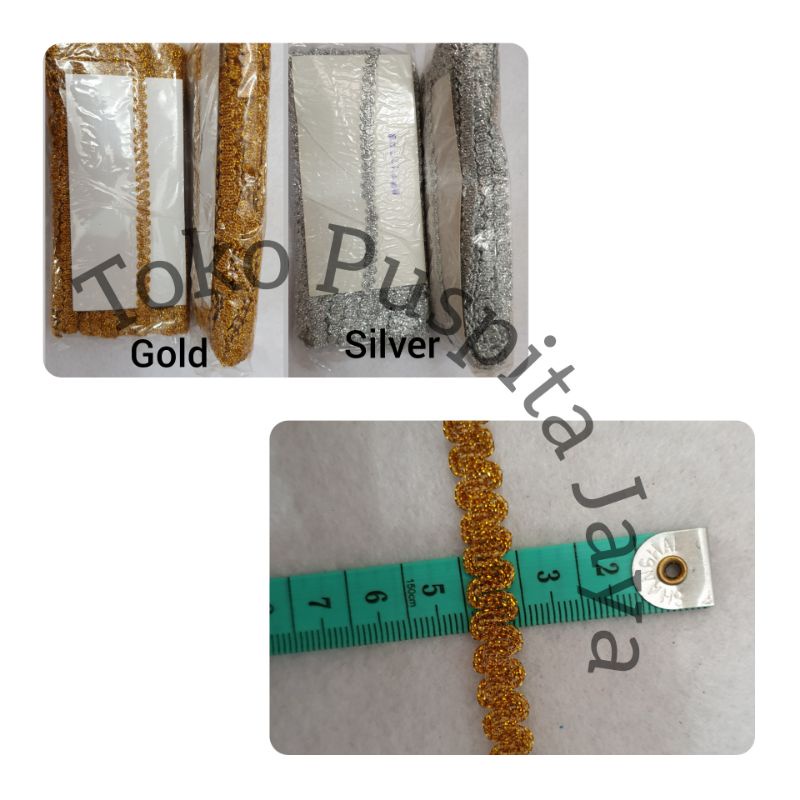 Renda Kur Kecil Emas dan Perak