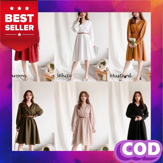 Dress Wanita Dres Premium Drees Wanita Dres Casual Gaun Party Deres Brokat Dress Drees Pesta Import 