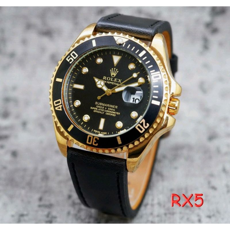 TRENDINGGGGGG JAM TANGAN KULIT SUBMARINER TANGGAL AKTIF JAM TANGAN KULIT