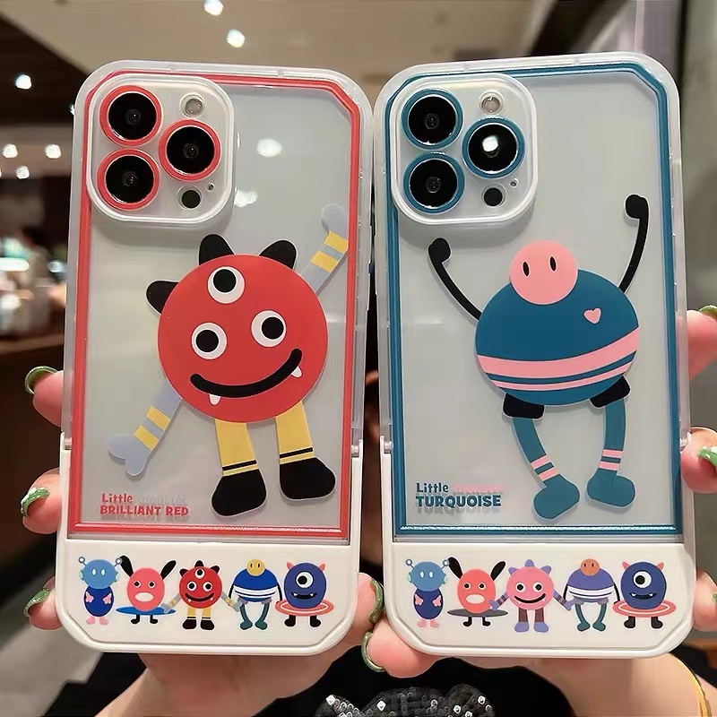Soft Case TPU Transparan Shockproof Motif Monster Kecil Untuk IPhone 13 12 11 Pro X XR XS Max SE 2020 6 6S 7 8 Plus