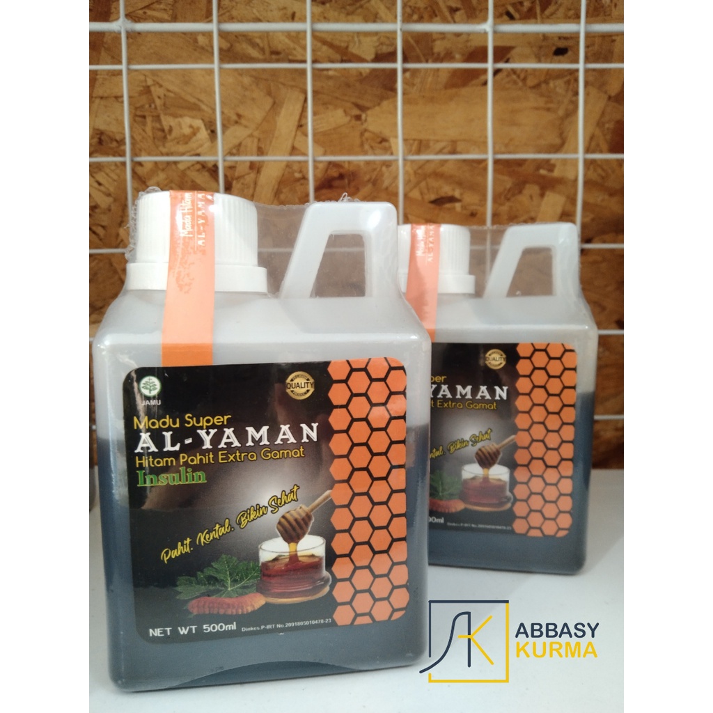 Madu Super Al Yaman Hitam Pahit Extra Gamat Plus Insulin 500gr / Madu Diabetes