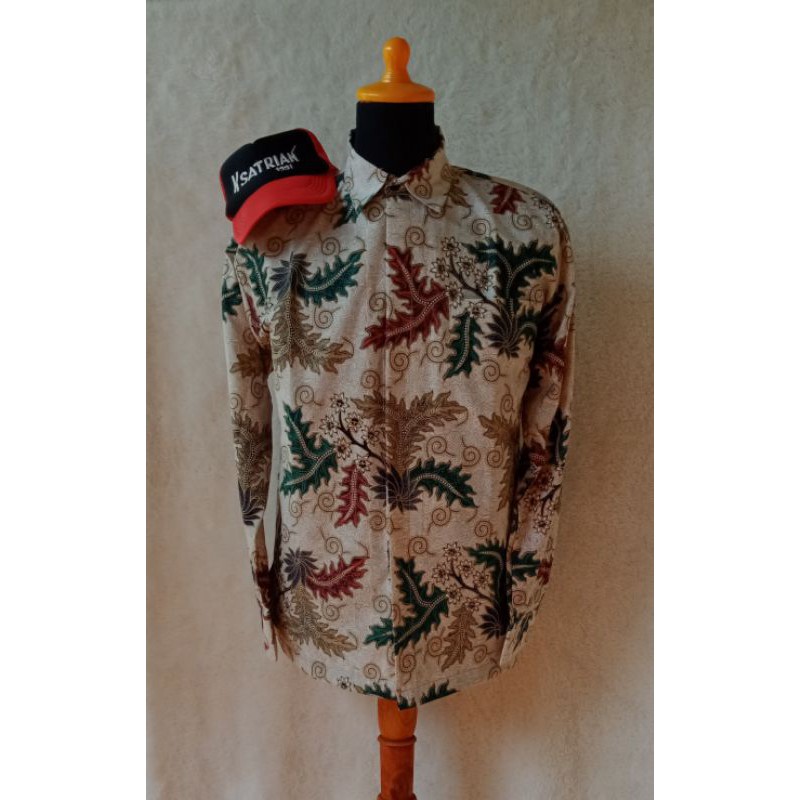 Batik Warna Cream Terbaru, Kemeja Batik Berkualitas Warna Coklat Susu