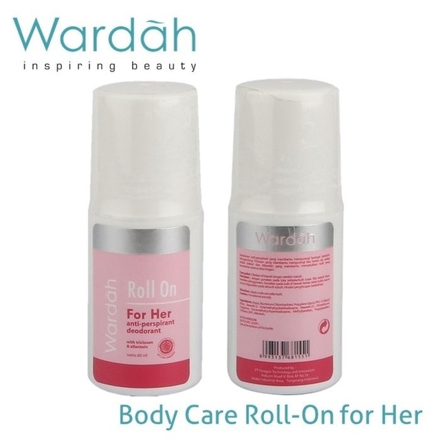 Wardah Roll On For Her 60 ml - Deodoran halal non alkohol yang mampu mencegah bau badan seharian