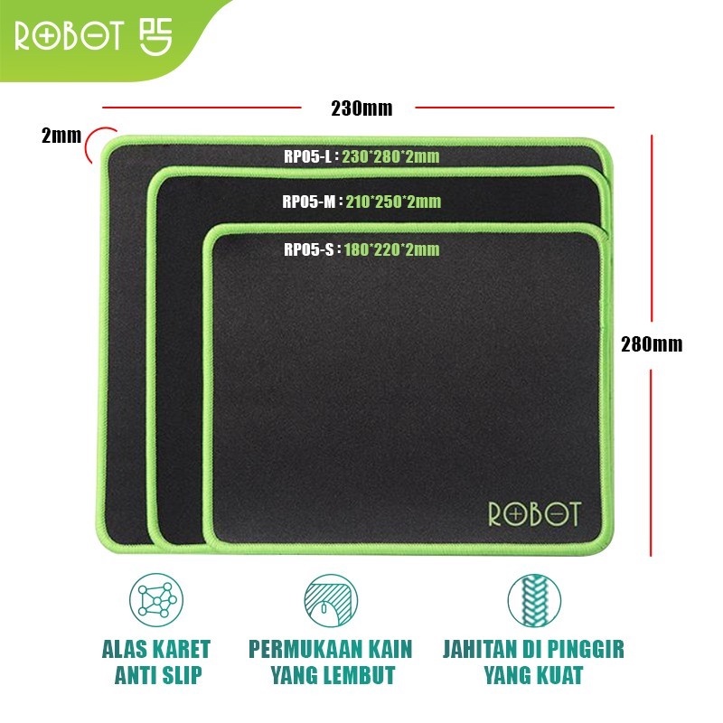 Mousepad Anti Slip Gaming Polos Hitam Murah Rubber