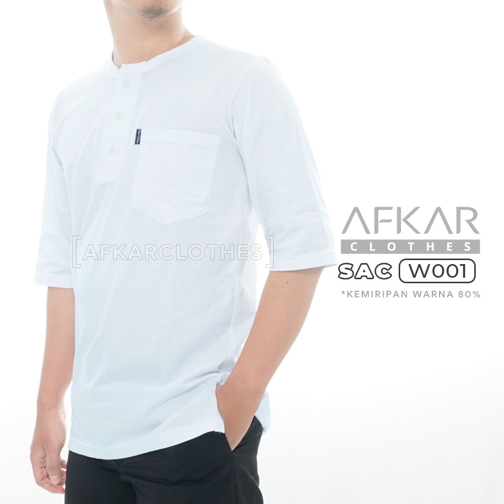 AFKAR Kurta Kaos Basic Pria Katun Combed SAC