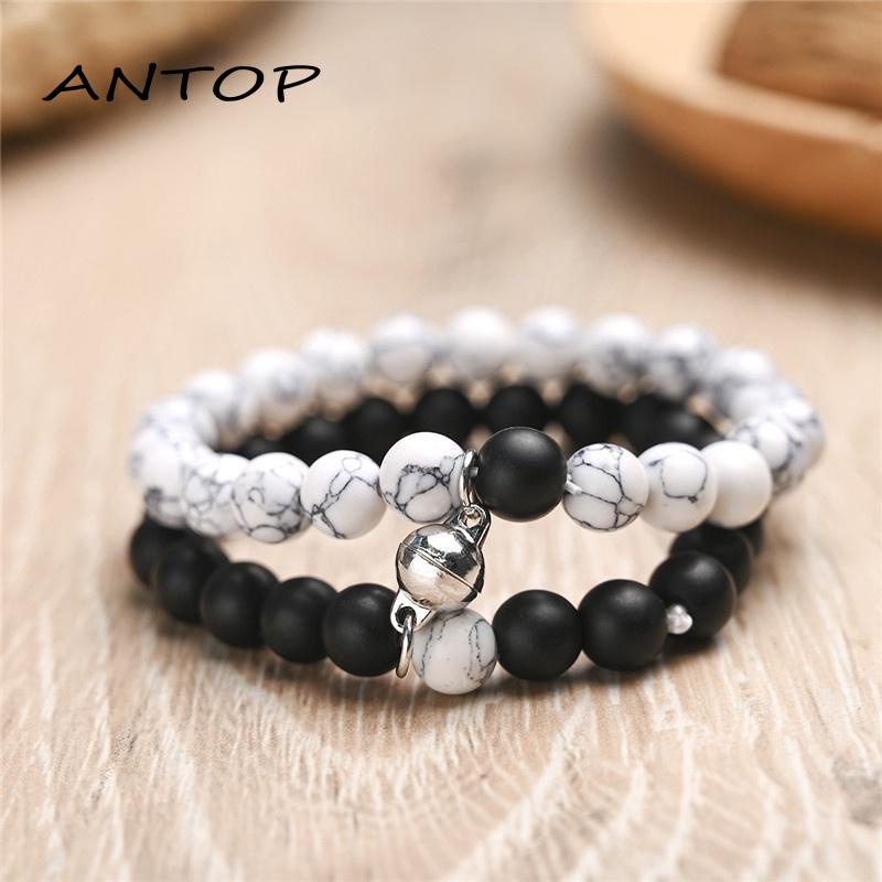 2 Pcs/set Pasang Gelang Couple Magnet Gelang Tali Couple Attract Persahabatan Bracelets Untuk Wanita Pria Fashion Perhiasan Aksesori ANTOP