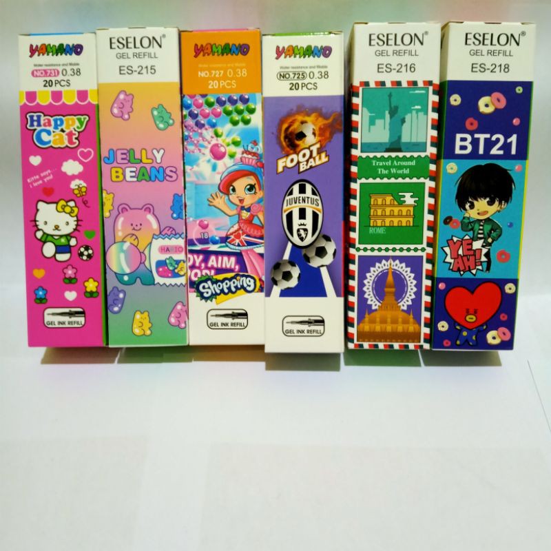 

Refill Gel Pen Murah Animasi Pack (20 pcs) Refill Pulpen Gel