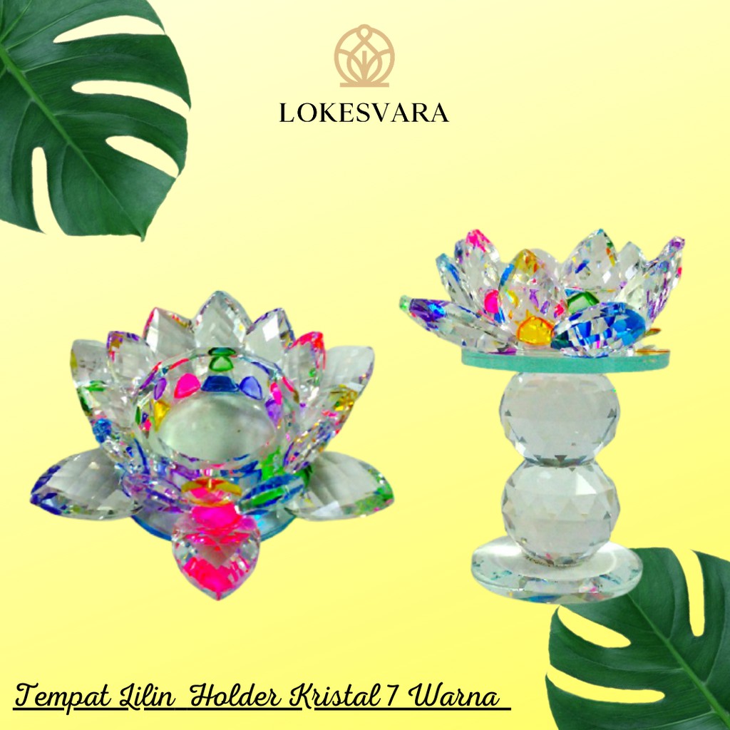 Tempat Lilin | Candle Holder Kristal Gelas 7 Warna