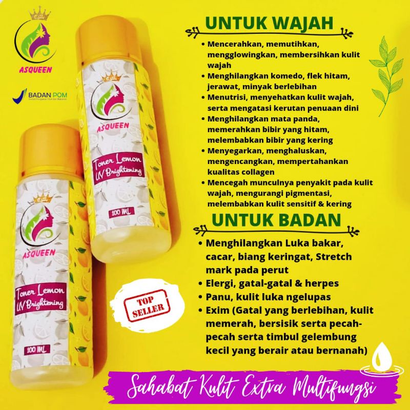 TONER WATER LEMON ASQUEEN || TONER 1000MANFAAT || exp 2030