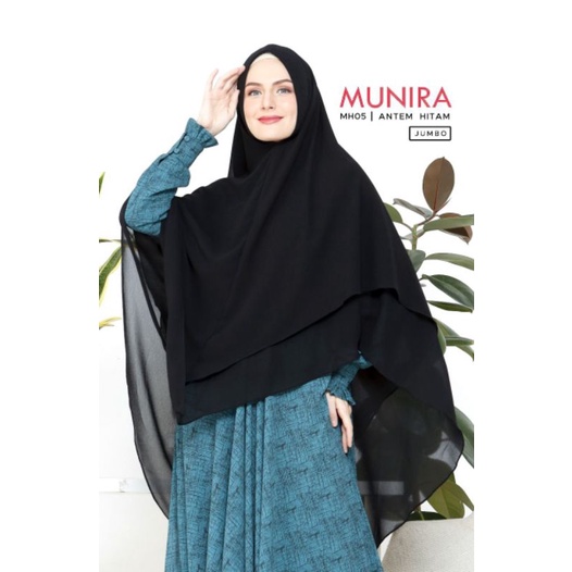 Khimar Munira MH05 Bahan Ceruty Kualitas Premium Sifat Bahan Halus dan Lembut Adem Sangat Nyaman dip