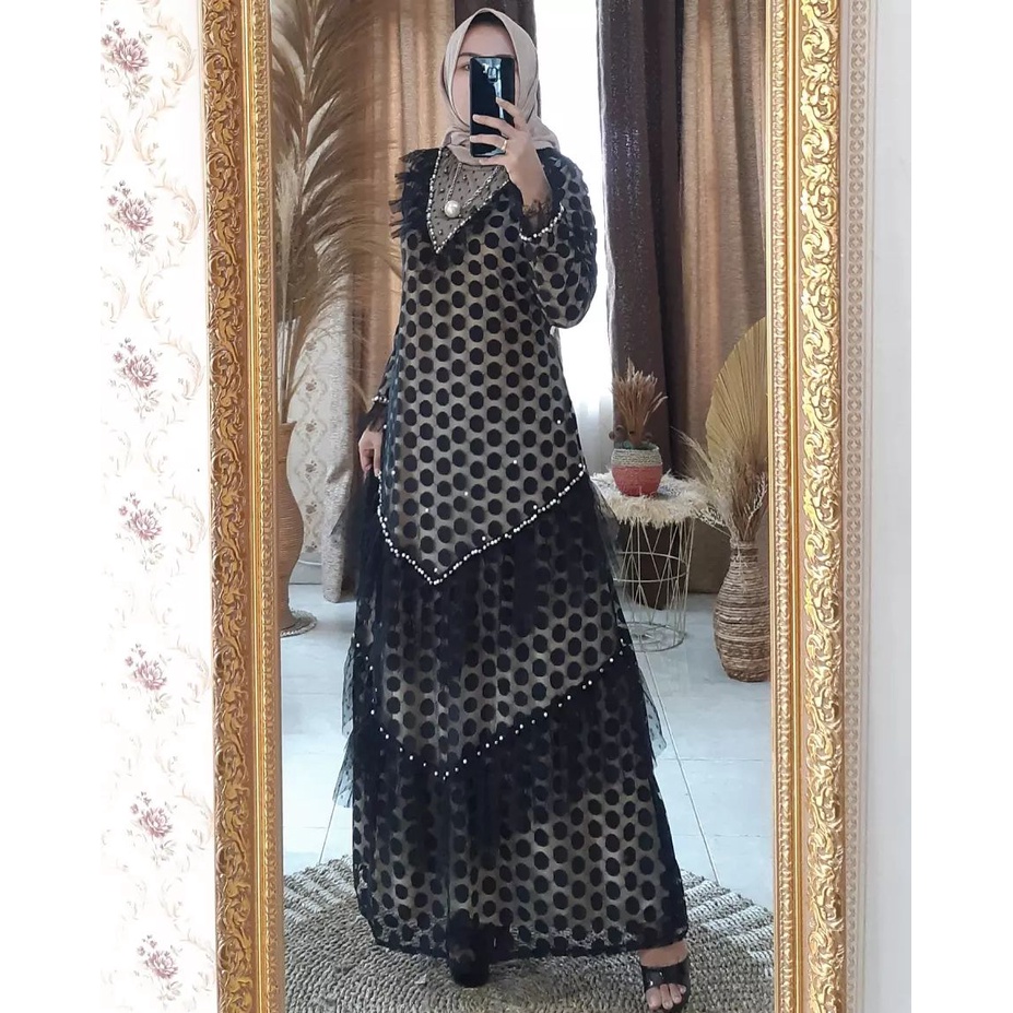 (COD) GAMIS SAUDI PREMIUM TARIS BUSANA TILE DOTY MIX PAYET FULL PURING BAJU PESTA BAJU KEBAYAPESTAPR