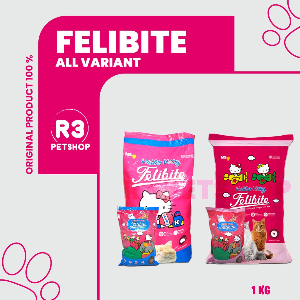 Makanan kucing kering murah Felibite 1kg All variant