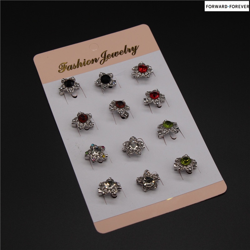 Trendy safety pin pentagonal drill small needle baby brooch M70020