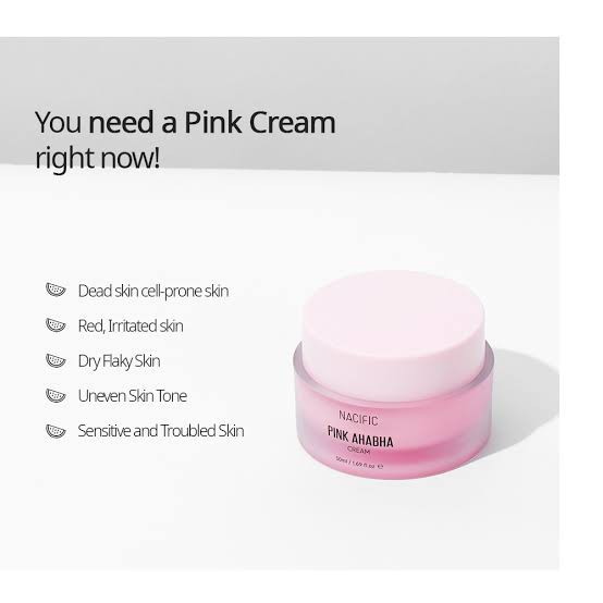 nacific pink aha bha cream original share/ full krim muka korea cream nacific