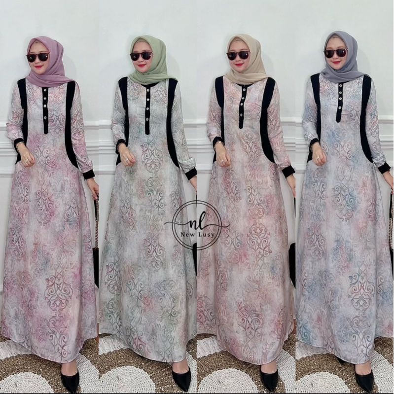 GAMIS NEW LUSY TERBARU/FASHION MUSLIM TERBARU/GAMIS SUTRA NEW LUSY