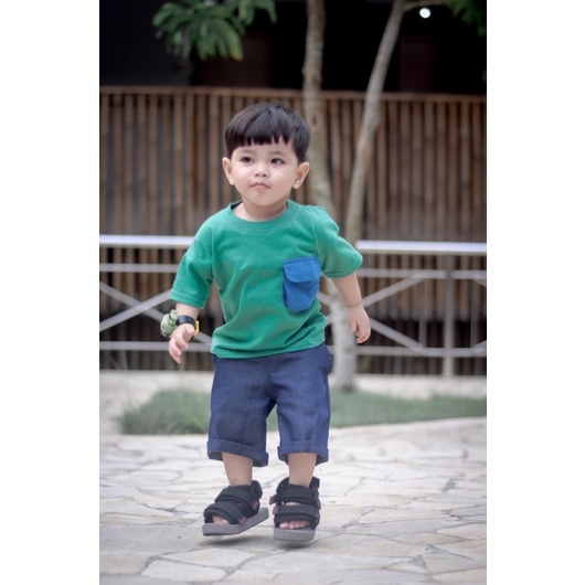 LINSKY BABY - Ryu Tee &amp; Ryu Denim Pants Anak Unisex Little Carra