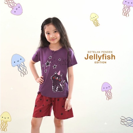 PNB236 KAZEL SETELAN PENDEK JELLYFISH