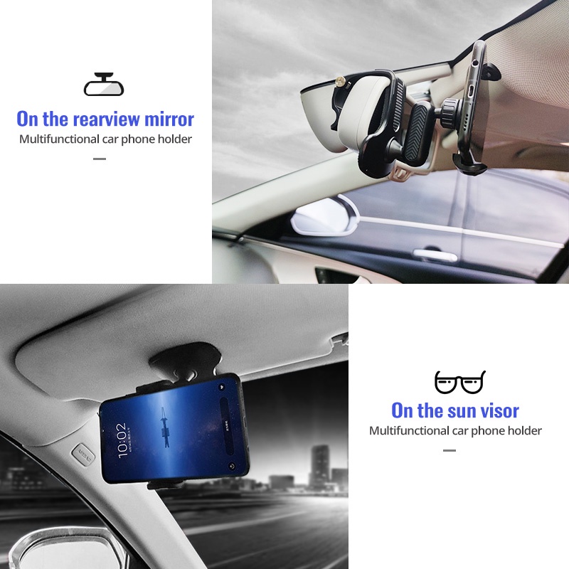 Hdoorlink Braket stand holder Smartphone mount Dashboard Mobil Rotasi 360o Untuk Navigasi gps