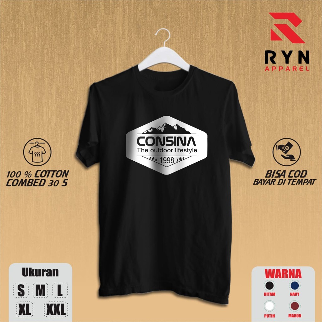 Kaos Outdoor Consina Distro Premium Baju Gunung Kaos Pendaki pria wanita Tshirt Murah Keren R4