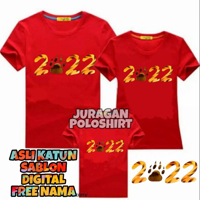 KAOS IMLEK 2022 TIGER-KAOS IMLEK FAMILY-KAOS UNISEX PRIA/WANITA-JRG28 - imlek terbaru 2022