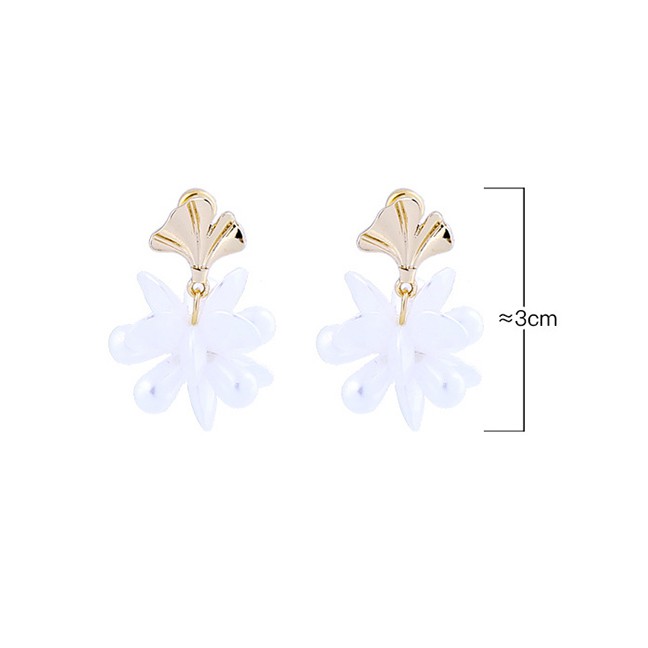 LRC Anting Tusuk Fashion Gold 925 Sterling Silver Flower Pearl Earrings D03273