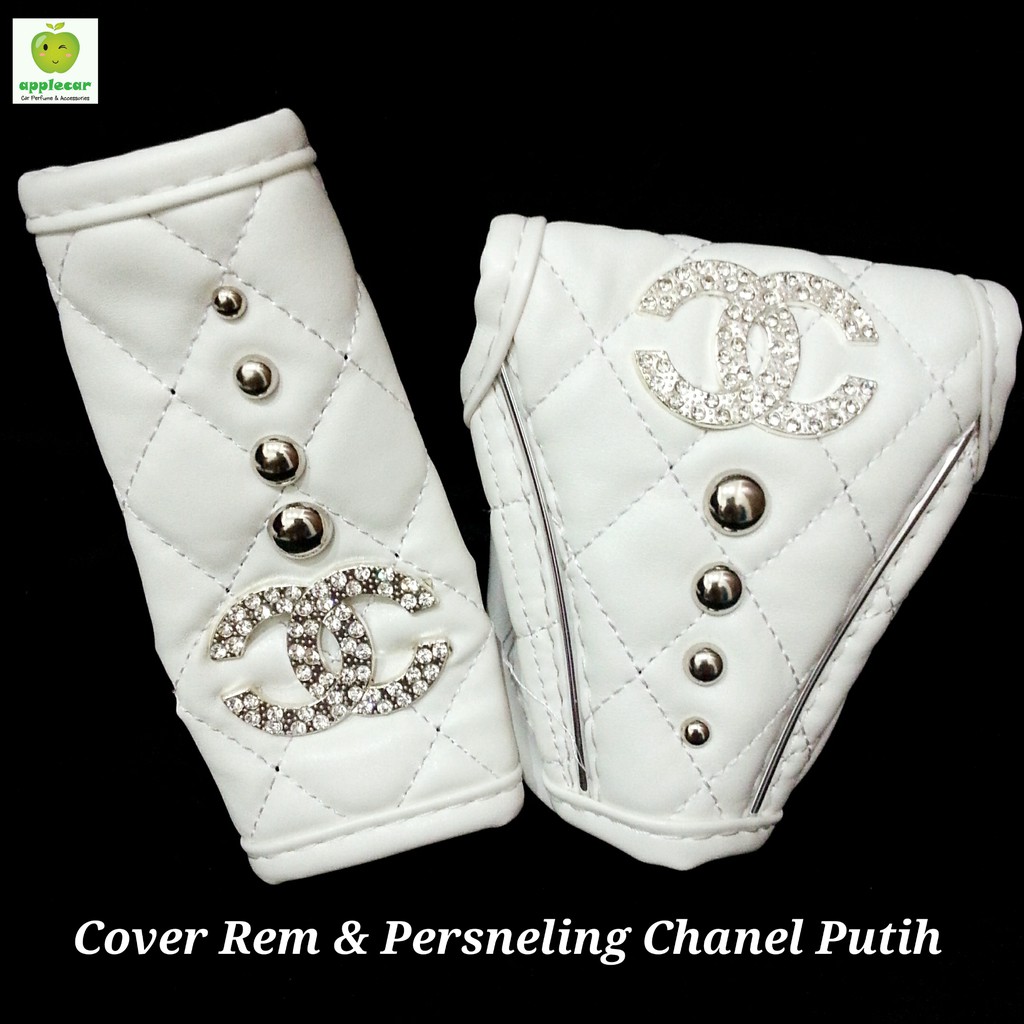 Cover/ Sarung Persneling Dan Rem Tangan Chanel Berlian Putih