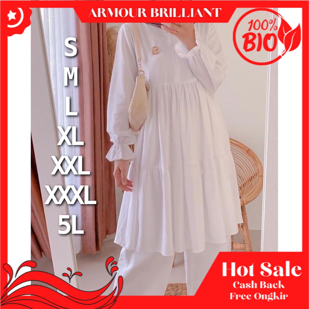 ( S M L XL XXL XXXL 5L ) ATASAN MUSLIM WANITA JUMBO | SORAYA TUNIK POLOS JUMBO
