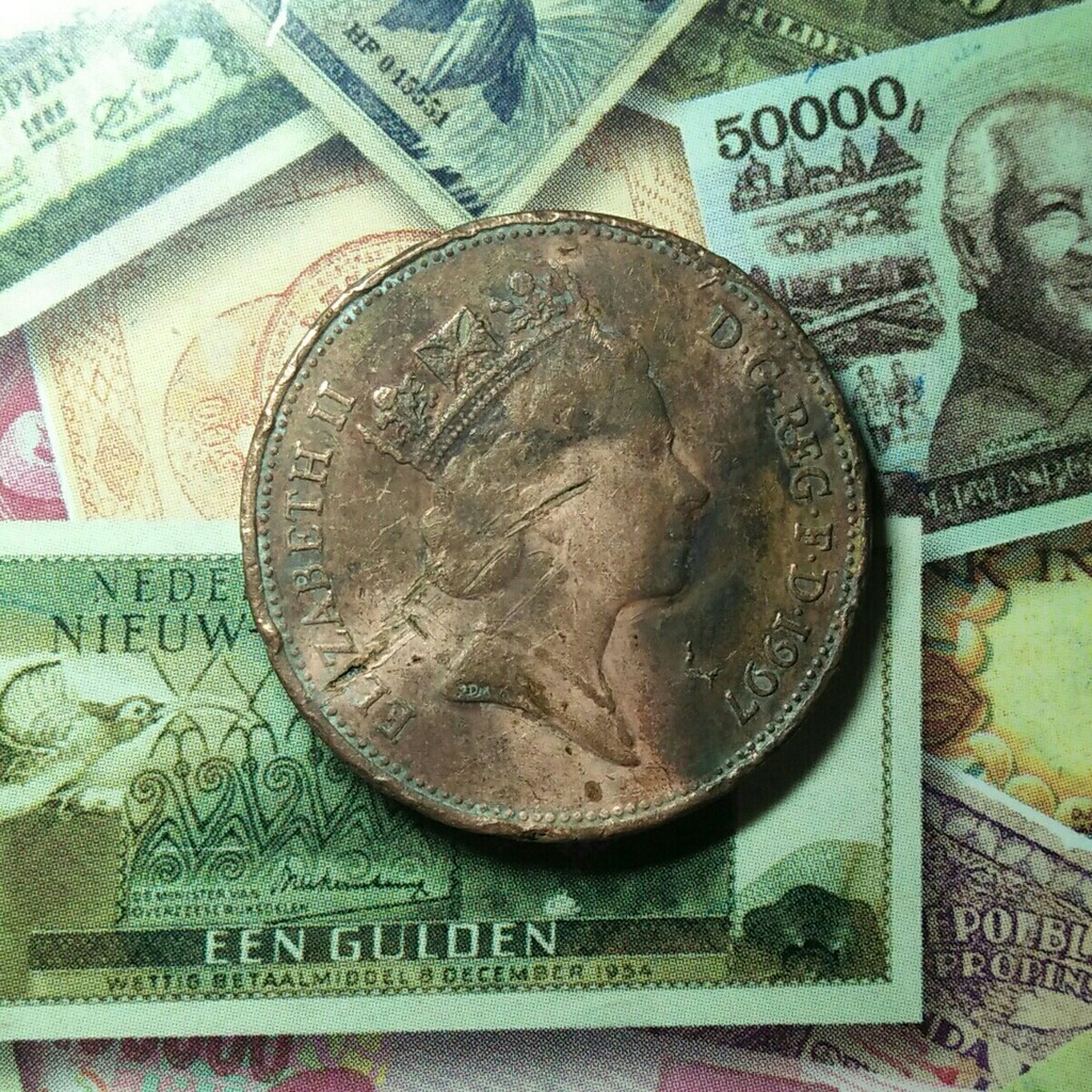 KM 191 - Koin 2 Pence Elizabeth 2 Tahun 1997