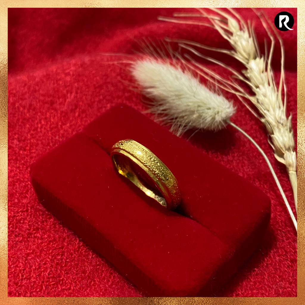 Cincin Ring Emas 24 karat asli Model Pasir timbul