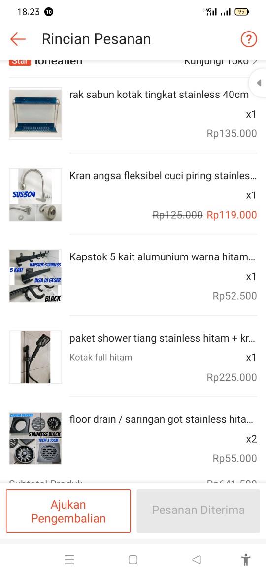 Rak Sabun Kotak Tingkat Stainless 40cm